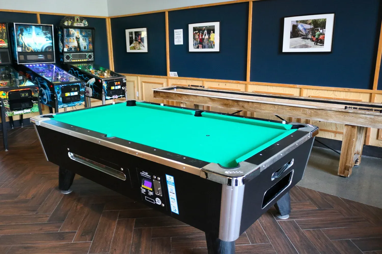 The pool table at the Barebottle Santa Clara taproom.