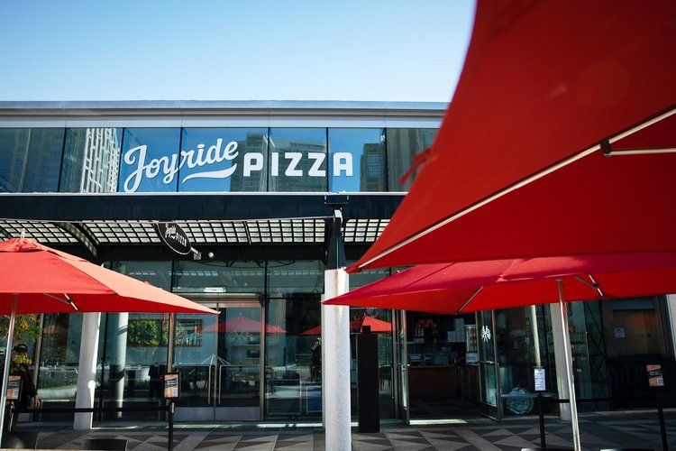 Joyride Pizza team preparing food for an event